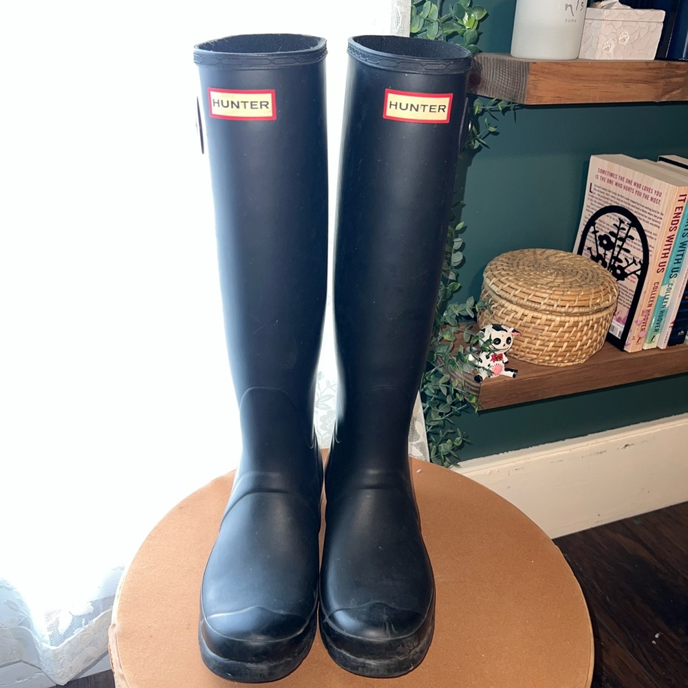 Hunter Black Tall Rain Boots